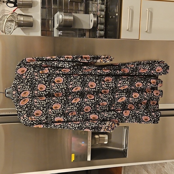 💕NATALIE MARTIN💕 Fiore Short Dress ~ Vintage Flowers Black Purple Medium - Picture 6 of 12